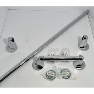 Portman Delaney Hardware 400 Series 30" Towel Bar & Toilet Paper Holder Set Chro